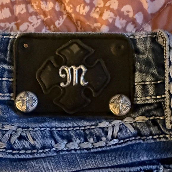 Miss Me Blue Denim Jeans with Braided Detail - Picture 9 of 9